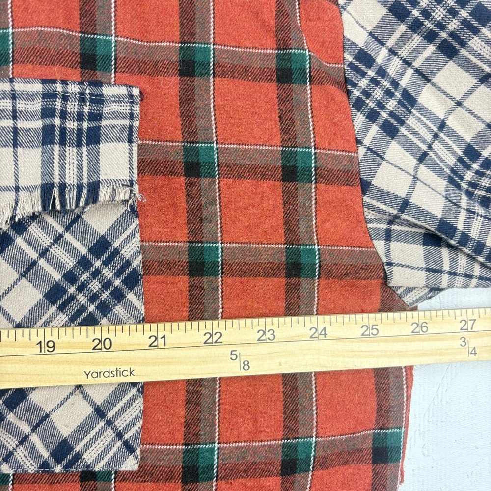 Entro Contrast Patchwork Plaid Flannel Button Up … - image 7